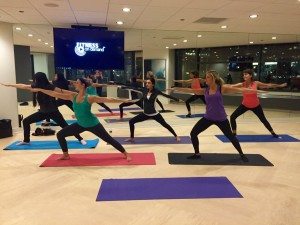 Downtown Chicago apartment yoga class